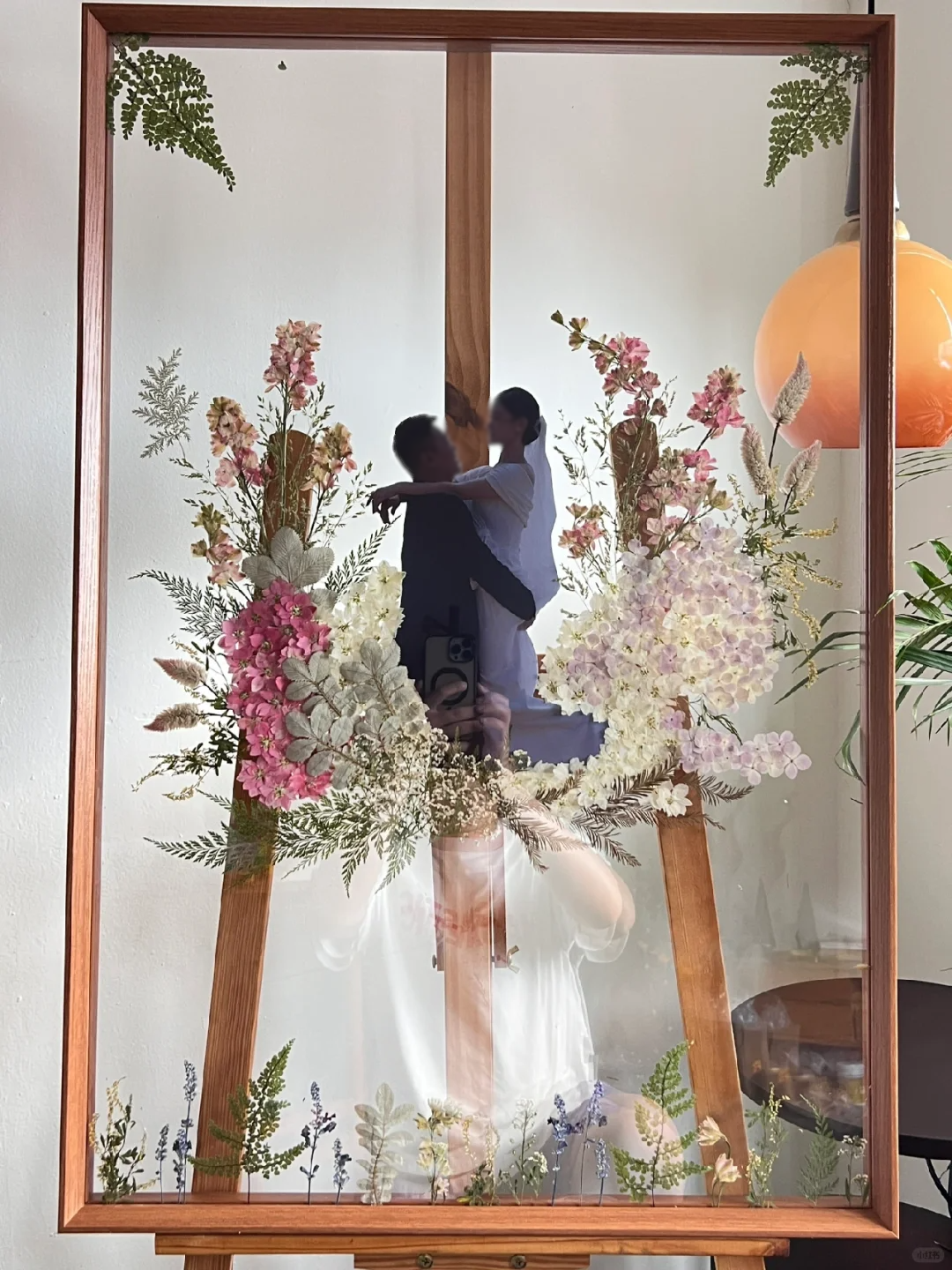 Handmade Pressed Flower Wedding Signature Frame